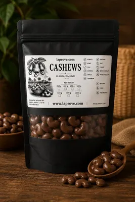 Productafbeelding van Cashewnoten in melkchocolade, 450 gram
