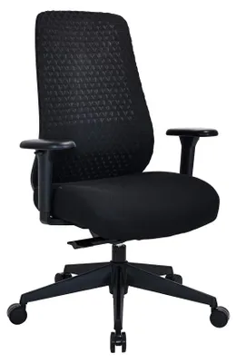 Obrázek produktu pro hjh OFFICE Profi kancelářská židle Verviq. Ergonomická židle k psacímu stolu s podloketníky (nastavitelná výška). Látka / síťovina. Černá. Otočná židle do kanceláře i do domácnosti