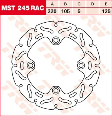Obrázek produktu pro Brzdový kotouč TRW Sportiv rigid MST245RAC CBR900RR Fireblade SC28 Street Triple D67LD