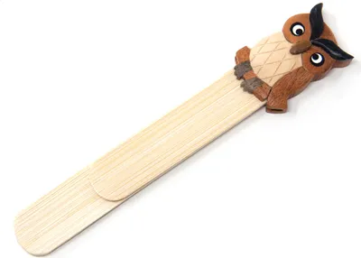 Produktbild von Holz-Lesezeichen - Eule Uhu - 12 cm