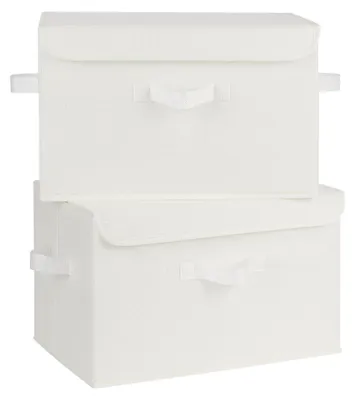 Obrázek produktu pro Úložné boxy s víkem, balení po 2, skládací úložné krabice na oblečení
