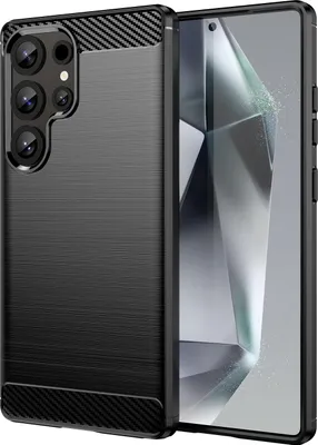 Produktbild von Hülle für Samsung Galaxy S25 Ultra - Phonesta Carbon Silikon Back Cover - Schwarz