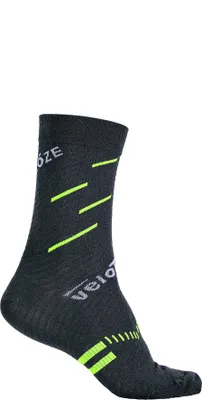 Produktbild von VeloToze Merinowollsocken S/M Schwarz/Gelb - Aktive Kompression für Radfahrer....
