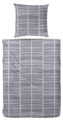 Produktbild von Hahn Fein-Biber Bettwäsche Streifen Steingrau und Grau Grau 135x200 cm