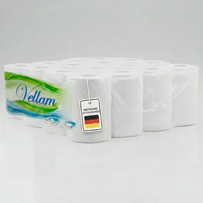Produktbild von Vella Premium Toilettenpapier 3-lagig, ultraweich, saugstark, hautfreundlich, reißfest & hypoallergen – 32 Rollen, deutsches