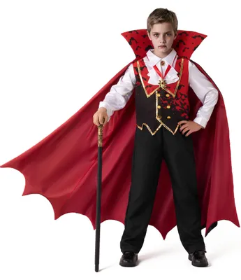 Vampirkostüm für Kinder, Rot, Größe M (8-10 Jahre)