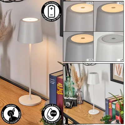 Produktbild von Abano dimmbare Tischlampe aus Metall/Kunststoff in Weiß