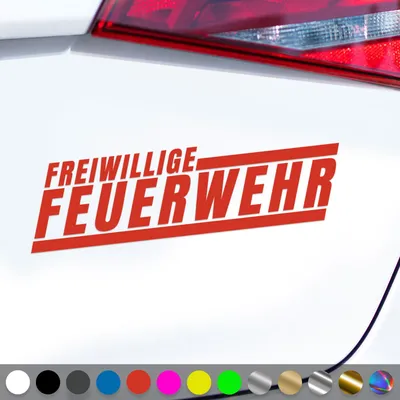 Produktbild von PantherPixel Freiwillige Feuerwehr Aufkleber Schriftzug Neon Sticker Auto Geschenkidee Farbe Rot
