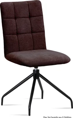 Produktbild von Esszimmerstuhl drehbar (8er-Set) Dolley 47x91x60 Schwarz/Espresso