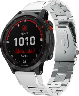Produktbild von Strap-it Stahlarmband - Kompatibel mit Garmin Fenix 7 Armband Gliederarmband Hochwertiger EdelstahlFaltschließe für Garmin Smartwatch Armband Silber 22mm smartwatch