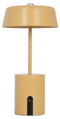 Zdjęcie produktu dla Leitmotiv – lampka stołowa Elemental – w kolorze ochry – Ø12 cm – lampka na stolik nocny, do salonu, do sypialni