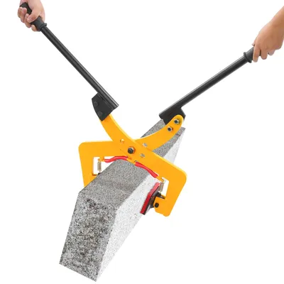 Image de Pinces de levage de pierres, Pinces de transport de pierres très résistantes pour le levage et le transport, 280kg (Jaune+Rouge)