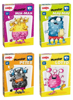 Produktbild von HABA Unisex Spielesammlung Monster-Kartenspiel Lern- und Spaß 4-Pack