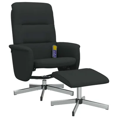 Produktbild von vidaXL Massagesessel mit Fußhocker Schwarz Stoff