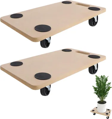 Immagine prodotto di QEENTOE - 2 carrelli per il trasporto di tavole da surf, capacità di carico di 200 kg per piattaforma, con rotella a 360°. Possono essere appesi al muro per il trasporto di mobili durante un trasloco
