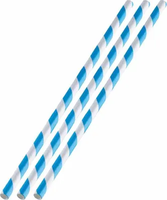 Immagine prodotto di Cannucce di carta blu/bianco confezione da 50 pezzi