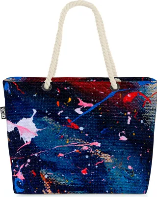 Produktbild von VOID Malerei Farben Bunt Strandtasche Shopper 58x38x16cm 23L XXL Einkaufstasche Tasche Reisetasche Beach Bag