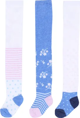 Produktbild von Set mit 3 Paar weichen, bequemen Strumpfhosen für Mädchen – ideal für den Winter 6-12 Monate