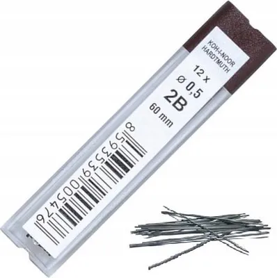 Obrázek produktu pro Koh-i-noor 4152 - grafitové tuhy do mikrotužky 0,5 mm, 2B - 12 ks