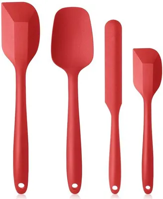 Produktbild von Ibenzoa® 4‑teiliges Silikon-Spatel-Set – Hitzebeständig 40–260°C, FDA- & BPA-frei, mit Edelstahlkern, spülmaschinenfest