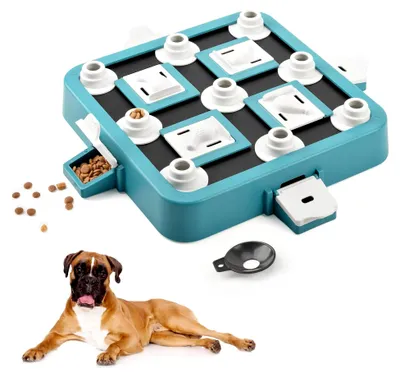 Produktbild von Interaktives Hundespielzeug für Intelligenz, 3 in 1 Puzzle für Langeweile, IQ Training und Futterspender für große, kleine und mittlere Hunde