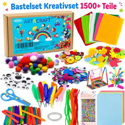 Produktbild von Bastelset Kreativset 1500+ Teile – großer Bastelspaß für kleine Künstler