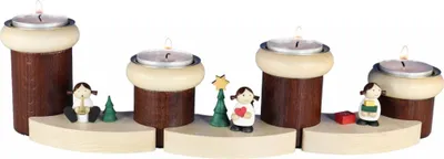 Produktbild von Adventsleuchter Engel 7-tlg mit Teelichter bunt BxH 32x8cm