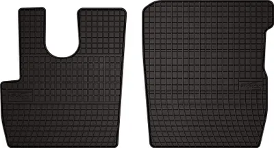 Produktbild von Gummifußmatten passend für DAF CF 106 (Lkw, Euro6, Bj. 2012-) – schwarz, passgenau, mit Befestigungen set 2 Stk. - Gummi-Automatten