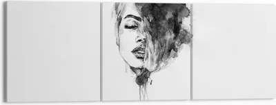 Produktbild von Bild auf Leinwand - Leinwandbild - 3 Teile - Frau Gesicht Abstraktion - 150x50cm - Wand Bild - Wanddeko - Wandbilder - Leinwanddruck - Bilder - Wanddekoration - Leinwand bilder - CA150x50-4934