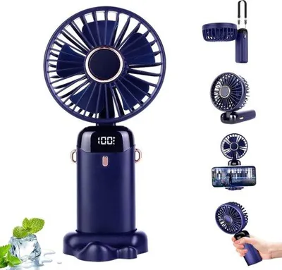 Immagine prodotto di Ventilatore portatile a 5 velocità - 5000 mAh - Ventilatore USB - Miniventilatore - Potente flusso d'aria