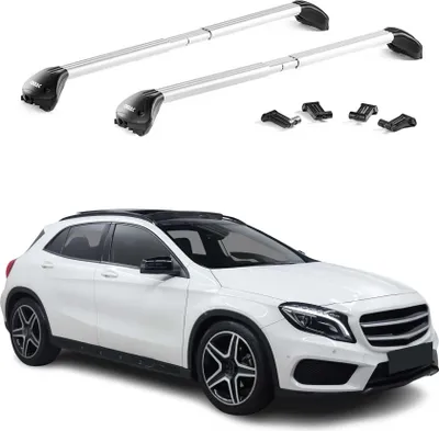 Image de Barres de toit transversales pour Mercedes GLA X156 2014-2020 Alu Gris 2x ABE