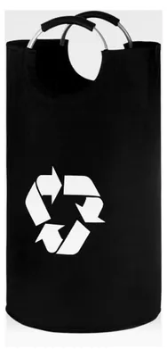 Produktbild von 82L Pfandflaschen-Sammelbehälter, Groß, Faltbarer Flaschensammler für Leergut, Mit Softgrip-Griffen aus Aluminium, Abnehmbar, Ideal für Küche, Bad oder Wohnzimmer (Schwarz)