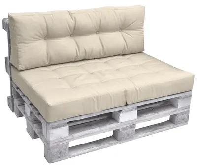 Produktbild von Beautissu Palettenkissen Outdoor 1x Sitzkissen & 1x Rückenkissen, Natur