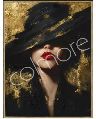 Productafbeelding van Handgeschilderd kunstwerk PAIGE, 90x120 cm, zwart en goud