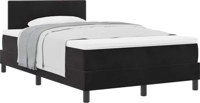 Obrázok produktu pre Posteľ s pružinovým rámom s matracmi Čierna 120 x 200 cm Zamat