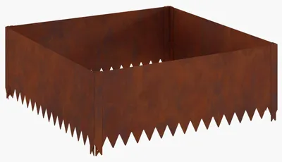 Zdjęcie produktu dla vidaXL Obramowanie trawnika 100 x 100 x 35 cm, stal zardzewiała