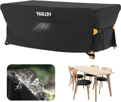 Immagine prodotto di Set di mobili da giardino impermeabile - resistente e durevole - 1 pezzo - nero - 170 x 95 x 74 cm