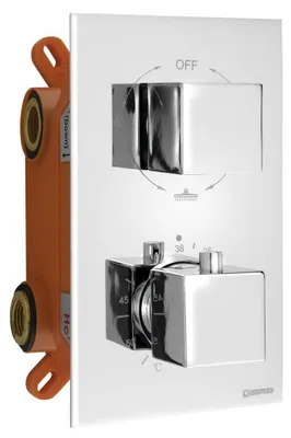 Produktbild von Sapho Thermostat-Unterputz-Duscharmatur, Einbau-Box, 3 Wege, Chrom
