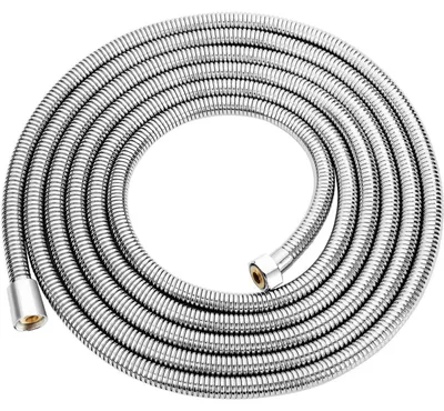 Image de Tuyau de douche flexible en acier inoxydable de 5 mètres, avec protection anti-torsion et anti-fuite, raccordement G1/2 pouce