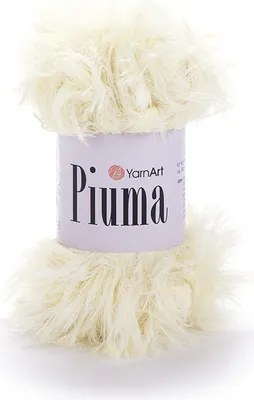 Produktbild von YarnArt Piuma Flauschgarn 100% Polyester, 50g 100m, Hellgelb - Ideal für kreative Projekte
