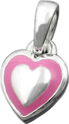 Produktbild von Anhänger Kettenanhänger kleines Herz rosa 925 Silber für Kinder