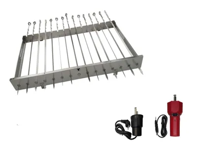 Produktbild von walexo Spießdreher (universell), incl. 15 Edelstahlspieße mit E-Motor 230V/50H/4W + 5V USB-Motor