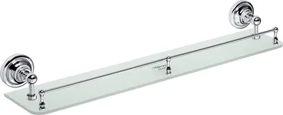 Produktbild von BETRO CHROM Glasablage Messing Glas Chrom 600x90x125 mm für Bad & Küche >> zum Bohren