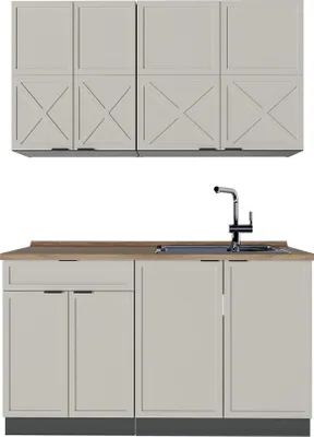 Produktbild von Singleküche Vicco Fame-Line GrauBeige/Anthrazit 140 cm , AP Eiche, Model 50447