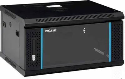 Obrázek produktu pro Phasak PHO 2106D, Nástěnný regál, 6U, 80 kg, Zámek, Kolejnice racku, 17 g