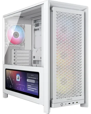 Zdjęcie produktu dla Corsair FRAME 4000D LCD RS ARGB, Midi Tower, PC, Biały, ATX, EATX, micro ATX, Mini-ITX, Plastik, Stal, Szkło hartowane, Gaming