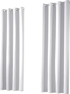 Produktbild von heimtexland ® Verdunklungsvorhang 1 Paar Verdunklungsgardinen Thermovorhänge Ösenschal  Grau-Weiß HxB 245 x 135 cm