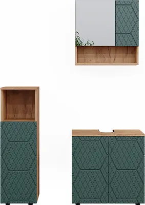 Immagine prodotto di Set mobili bagno Vicco Irma Quercia verde/oro 3 parti, Model 47191
