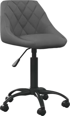 Image de vidaXL Chaise de salle à manger gris foncé velours