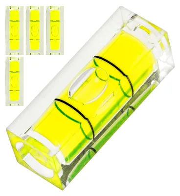 Produktbild von Rechteckige Libellen Set, 5 Stück, 40 x 15 x 15 mm, gelbe Wasserwaage mit Luftblase, Libelle Wasser Waage, 1 Weg Nivellierung, Dosenlibelle für Wohnwagen, Kamera, DIY, Möbel, Bullseye Spirit Level